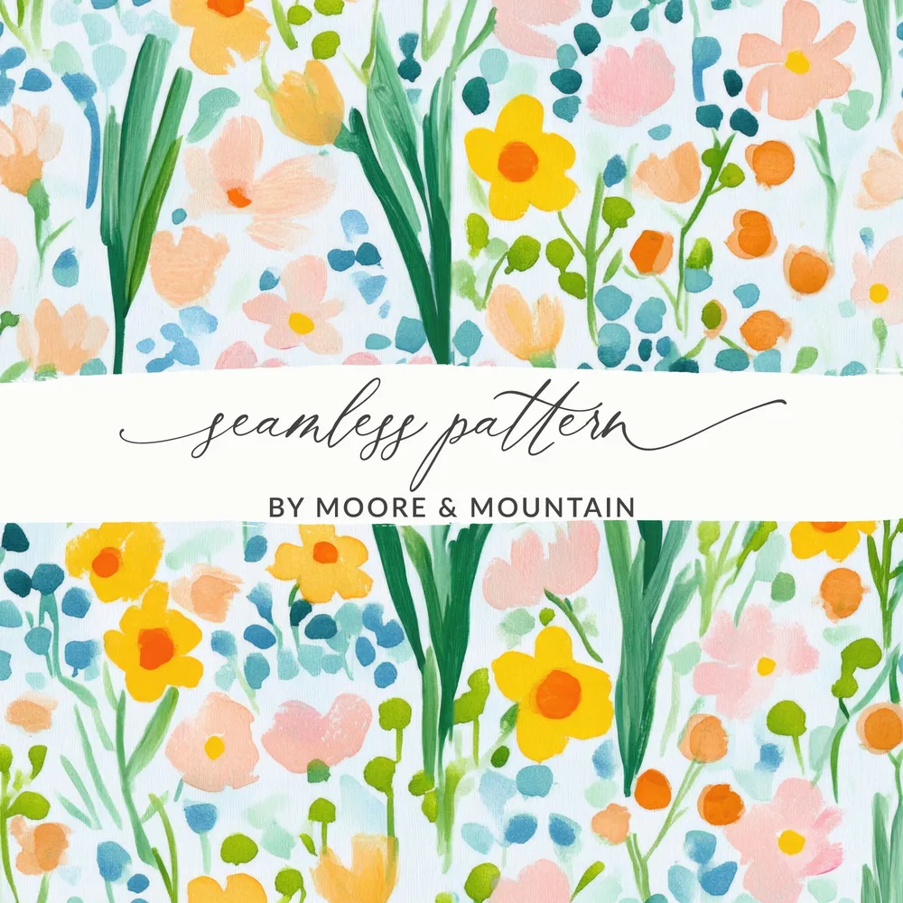 Colorful Floral Seamless Pattern by Moore & Mountain