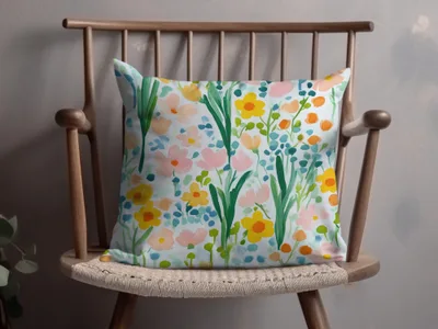 Colorful Floral Print Decorative Pillow product