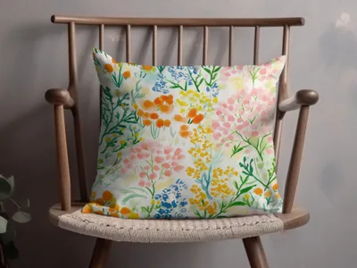 Colorful Floral Print Decorative Pillow for Home Decor