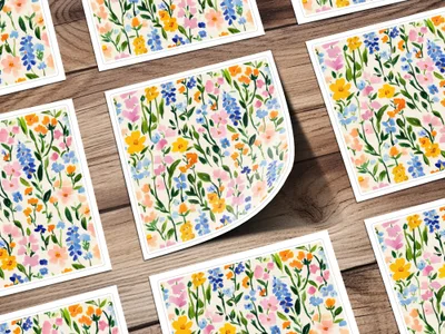 Colorful Floral Illustration Art Print Design