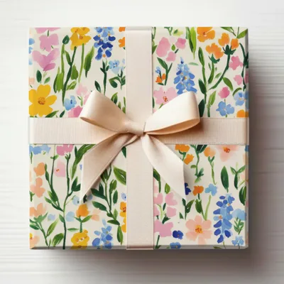 Colorful Floral Pattern Gift Wrap for Special Occasions