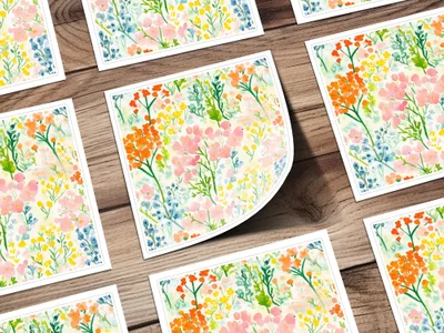 Vibrant Floral Pattern Illustration Print for Home Decor