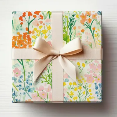 Elegant Floral Gift Box With Bow Decorative Product