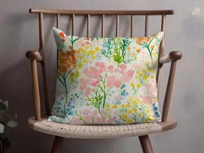 Colorful Floral Print Throw Pillow for Cozy Decor