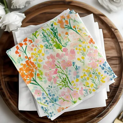 Vibrant Floral Patterned Napkin Set for Table Decor