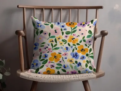 Colorful Floral Pattern Cushion Perfect for Home Décor