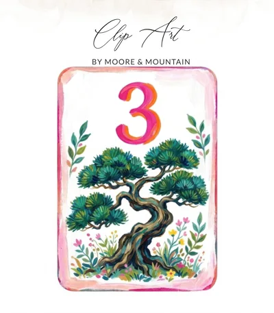 Painted Mahjong Tile PNG Digital Download, Pink Bonsai Tree 3 Bamboo Clipart, Chinoiserie Grandmillennial Art, Preppy Game Night Printable
