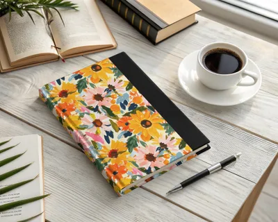 Bright Floral Hardcover Journal for Daily Notes and Ideas