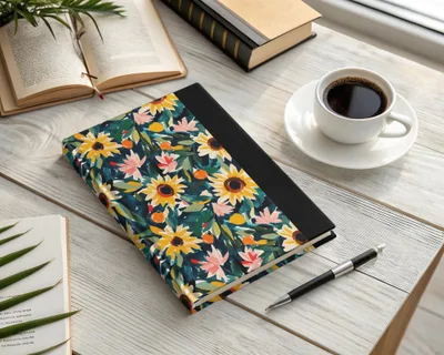 Floral Patterned Hardcover Journal for Daily Writing