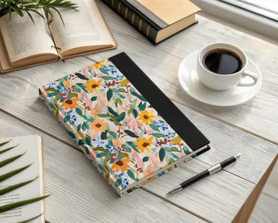 Colorful Floral Pattern Hardcover Notebook