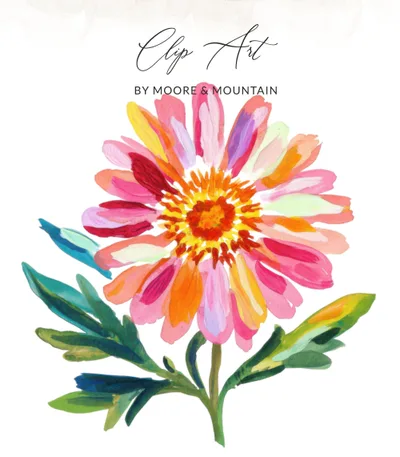 Painterly Flower SVG Digital Art File, Bright Botanical Daisy Digital Download, Vibrant Floral Design for Crafting & Decor SVG
