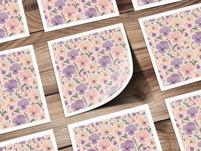 Pansy Flower T-Shirt Design, Floral Digital Pattern, Seamless Flower Print, Fabric Design, Pansy T Shirt, Digital Download, T-Shirt - Moore and Mountain