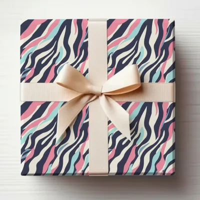 Vibrant Abstract Design Gift Box with Elegant Ribbon