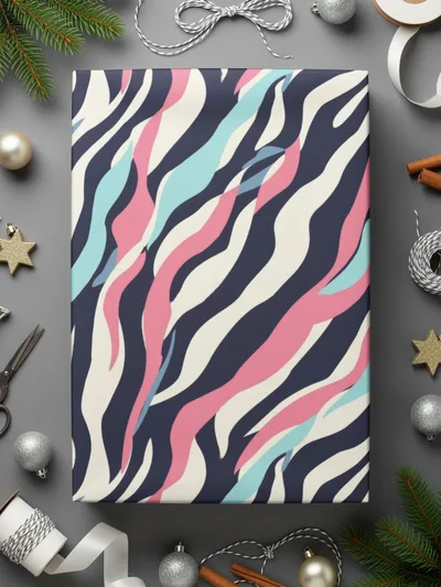Vibrant Multicolor Abstract Striped Pattern Wrapping Paper