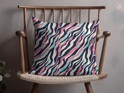 Colorful Abstract Zebra Stripes Design Pillow Product