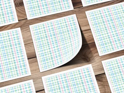 Colorful Plaid Pattern Rectangular Table Mat set