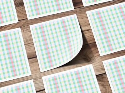Colorful Checkered Pattern Square Sticker Sheets