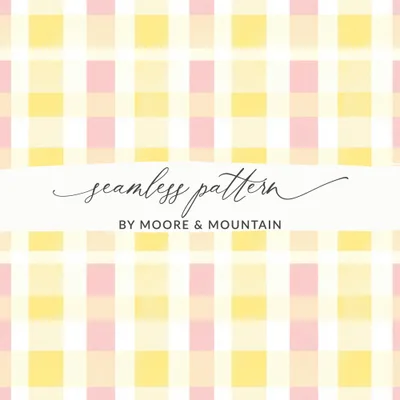 Pastel Checkered Yellow Pink White Colors Digital