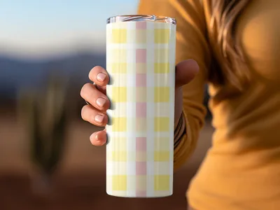 Pastel Plaid Design Insulated Tumbler 20oz Product