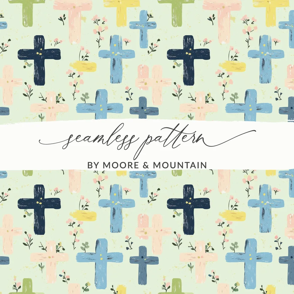 Colorful Crosses Seamless Pattern by Moore & Mountain