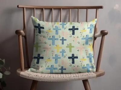 Colorful Cross Print Decorative Throw Pillow