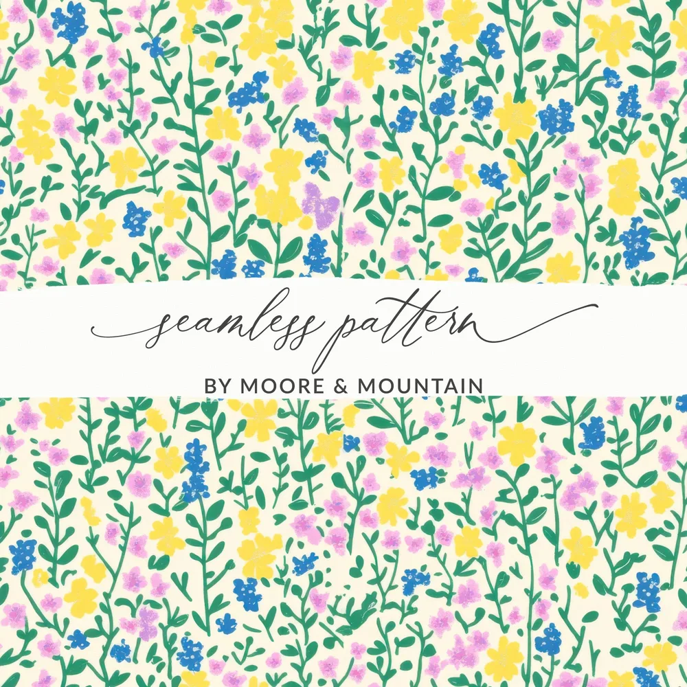 Colorful Floral Seamless Pattern by Moore and Mountain