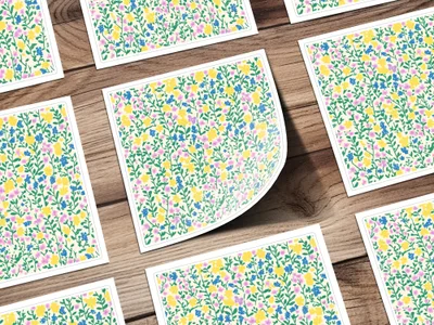 Colorful Floral Design Decorative Stickers Set
