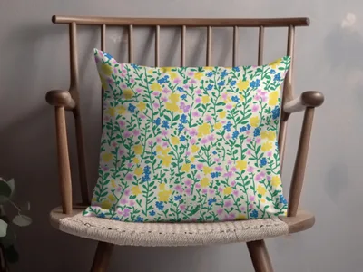 Colorful Floral Pattern Throw Pillow for Home Decor