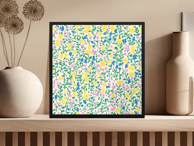 Colorful Floral Pattern Wall Art Decor Print