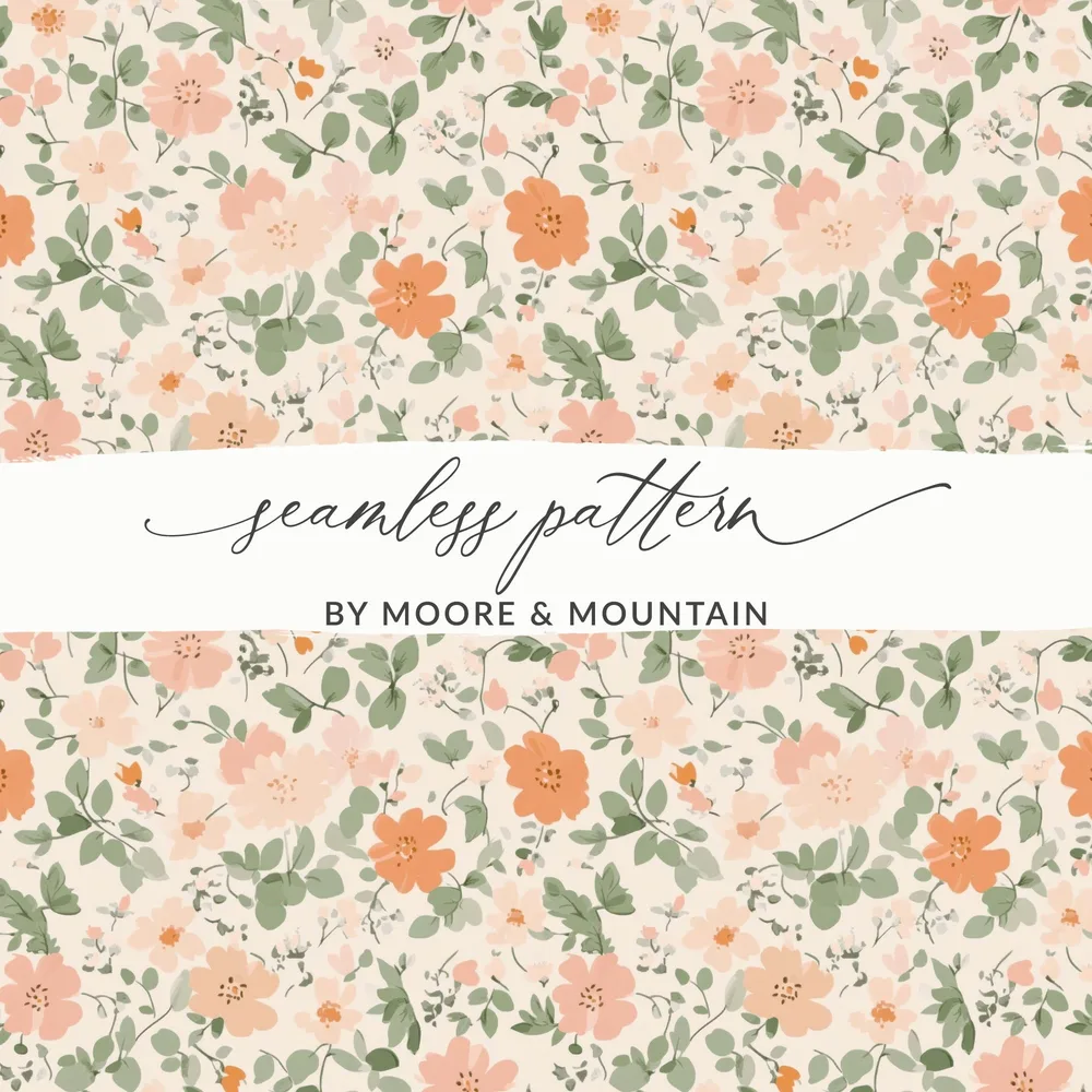 Pastel Ditsy Flower Background Beautiful Floral Pattern Digital - Moore and Mountain