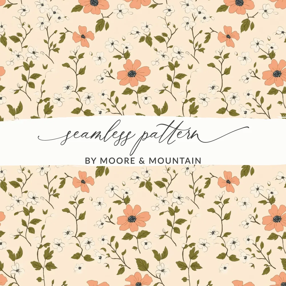 Pastel Ditsy Flower Background Digital - Moore and Mountain