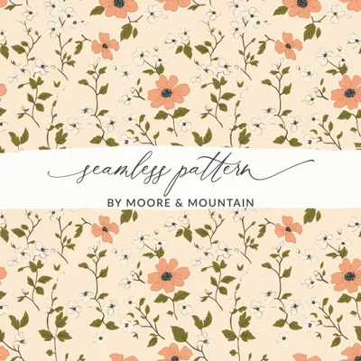 Pastel Ditsy Flower Background Digital