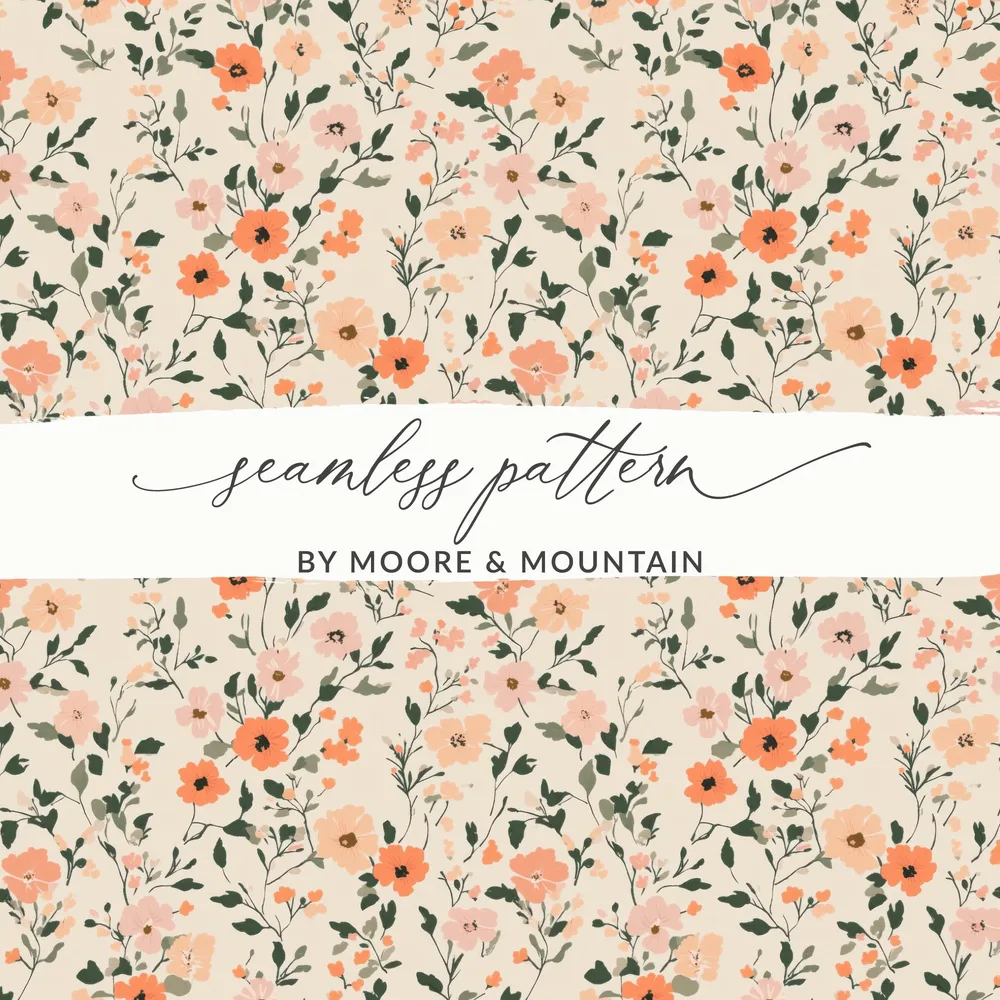 Pastel Ditsy Flower Background Digital - Moore and Mountain