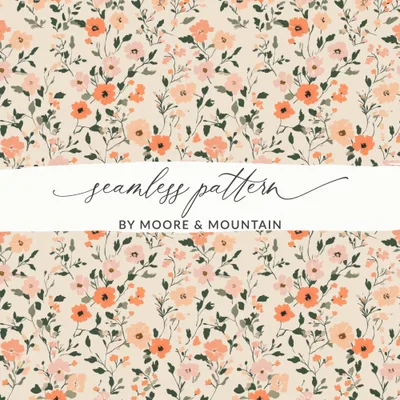 Pastel Ditsy Flower Background Digital