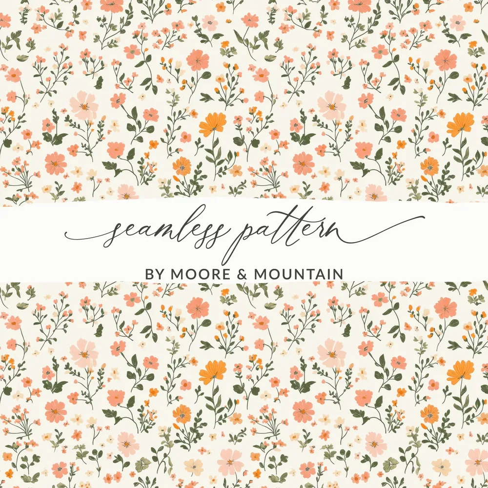 Pastel Ditsy Flower Background Floral Pattern Design Digital - Moore and Mountain