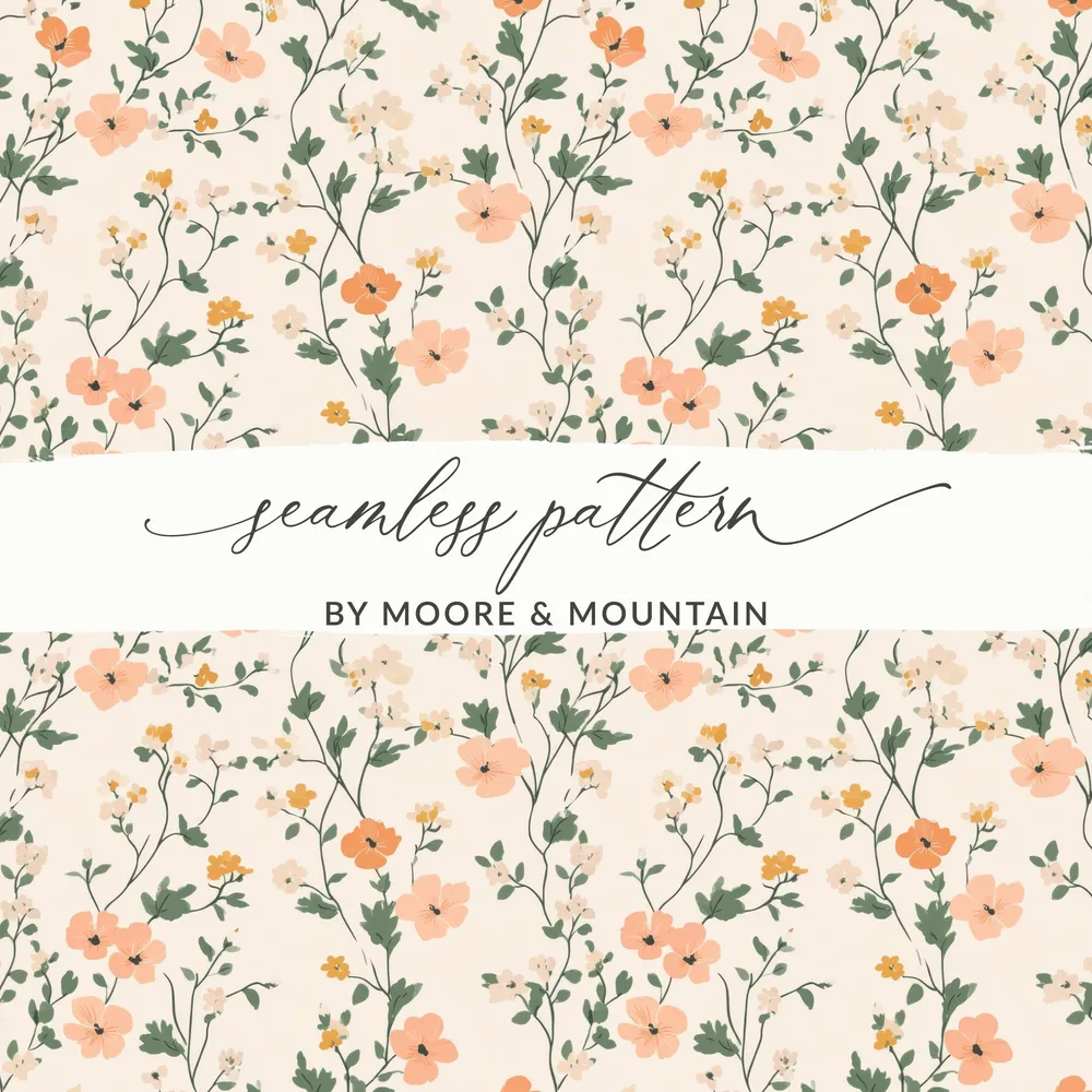 Pastel Ditsy Flower Background Floral Print Spring Design Digital - Moore and Mountain