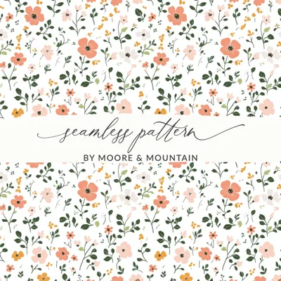 Pastel Ditsy Flower Background for Creative Projects Digital