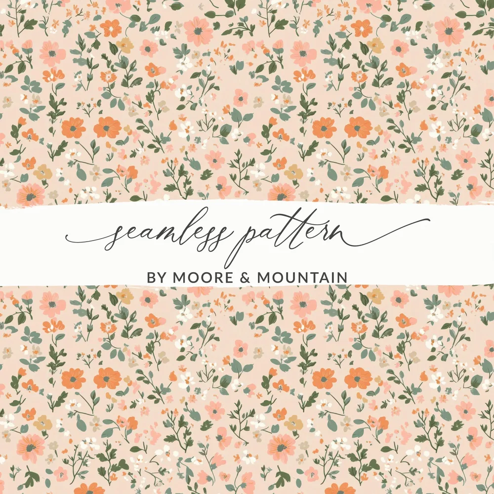 Pastel Ditsy Flower Background Seamless Repeating Design Digital - Moore and Mountain