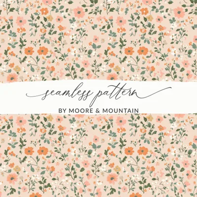 Pastel Ditsy Flower Background Seamless Repeating Design Digital