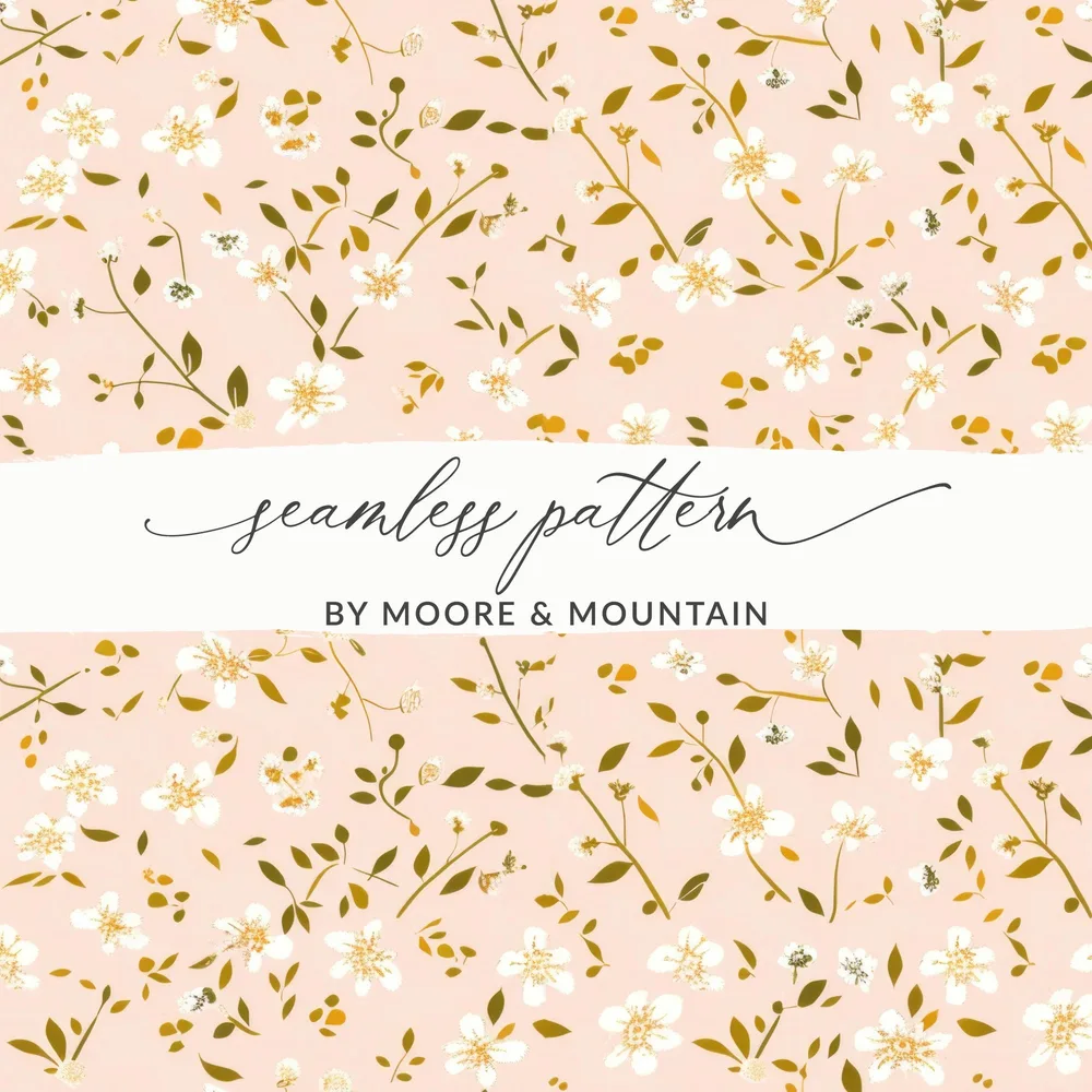Light Pink Floral Seamless Pattern by Moore & Mountain