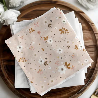 Delicate Floral Pattern Table Napkins for Elegant Dining