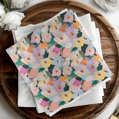 Pastel Floral Digital Paper, Abstract Spring Flowers Pattern, Pink Yellow Blue, Seamless Texture, Scrapbooking Paper, Fabric Design - Moore and Mountain