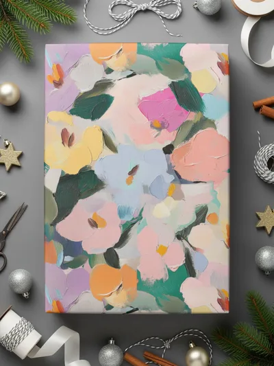 Pastel Floral Digital Paper, Abstract Spring Flowers Pattern, Pink Yellow Blue, Seamless Texture, Scrapbooking Paper, Fabric Design - Moore and Mountain