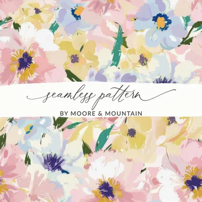 Pastel Floral Seamless Pattern Delicate Floral Design with Pastel Blooms Digital Pattern