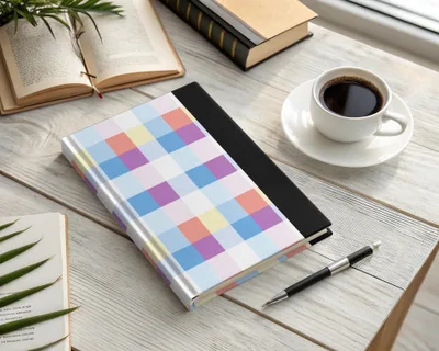 Colorful Checkered Hardcover Notebook for Your Desk