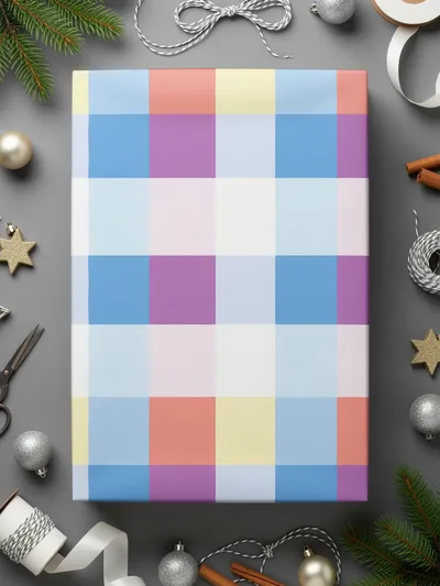 Colorful Checkered Design Wrapping Paper for Gifts