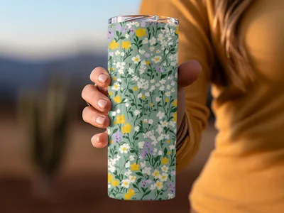 Floral Design Insulated Tumbler for Hot and Cold Drinks