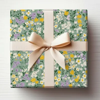 Beautiful Floral Pattern Wrapped Gift Box Product