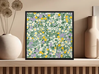 Colorful Floral Pattern Art Print for Home Decor