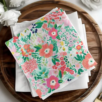 Colorful Floral Design Tissue Paper for Decorative Use